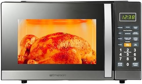 Emerson MWG1191SB 1.1 Cu. Ft. Microwave with Built-In Grill Function, 1100W Power, Stainless Steel, LED Timer Display, 11 Power Levels, 9 Preset Cooking Options, Removable Glass Turntable, Child Lock - Image 5